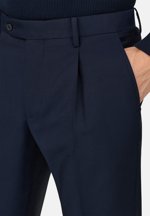 Pantalone Ponza uomo in misto lana fresco blu Quattro.Zero | ViaMonte Shop