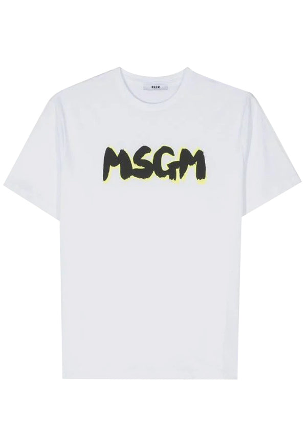 Msgm kids t-shirt bianco bambino