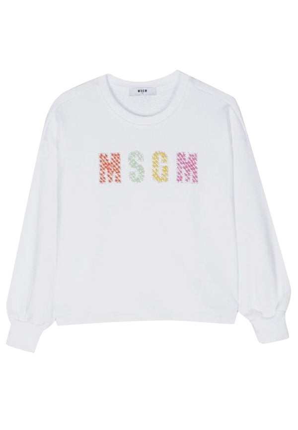 MSGM Kids White Girl 스웨트 셔츠