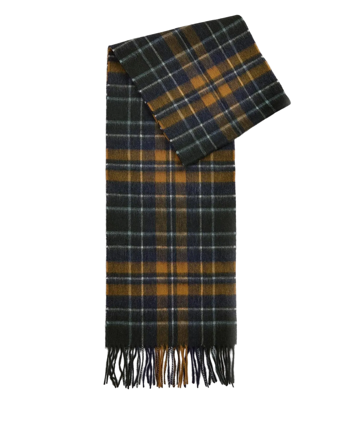 Barbour Sciarpa New Check Tartan verde senape
