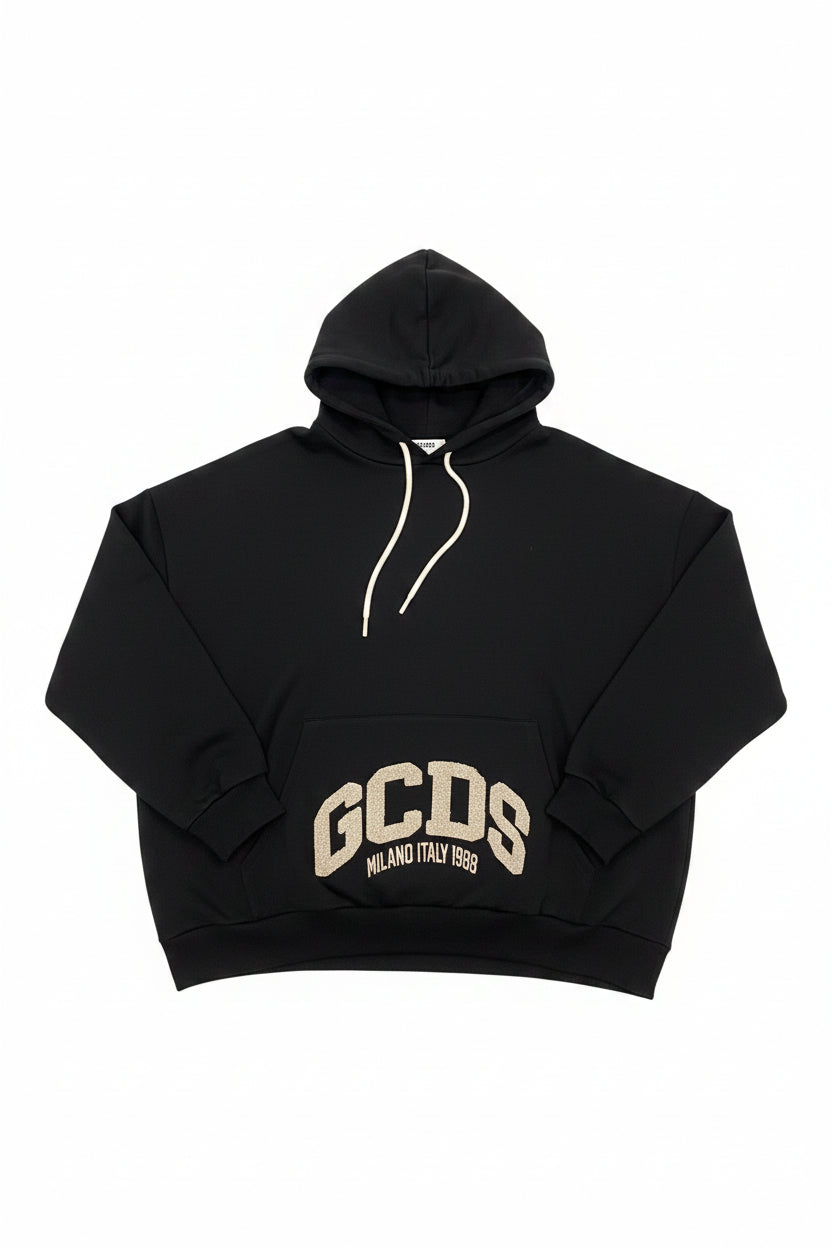 Felpa con cappuccio Logo Lounge Hoodie GCDS nera