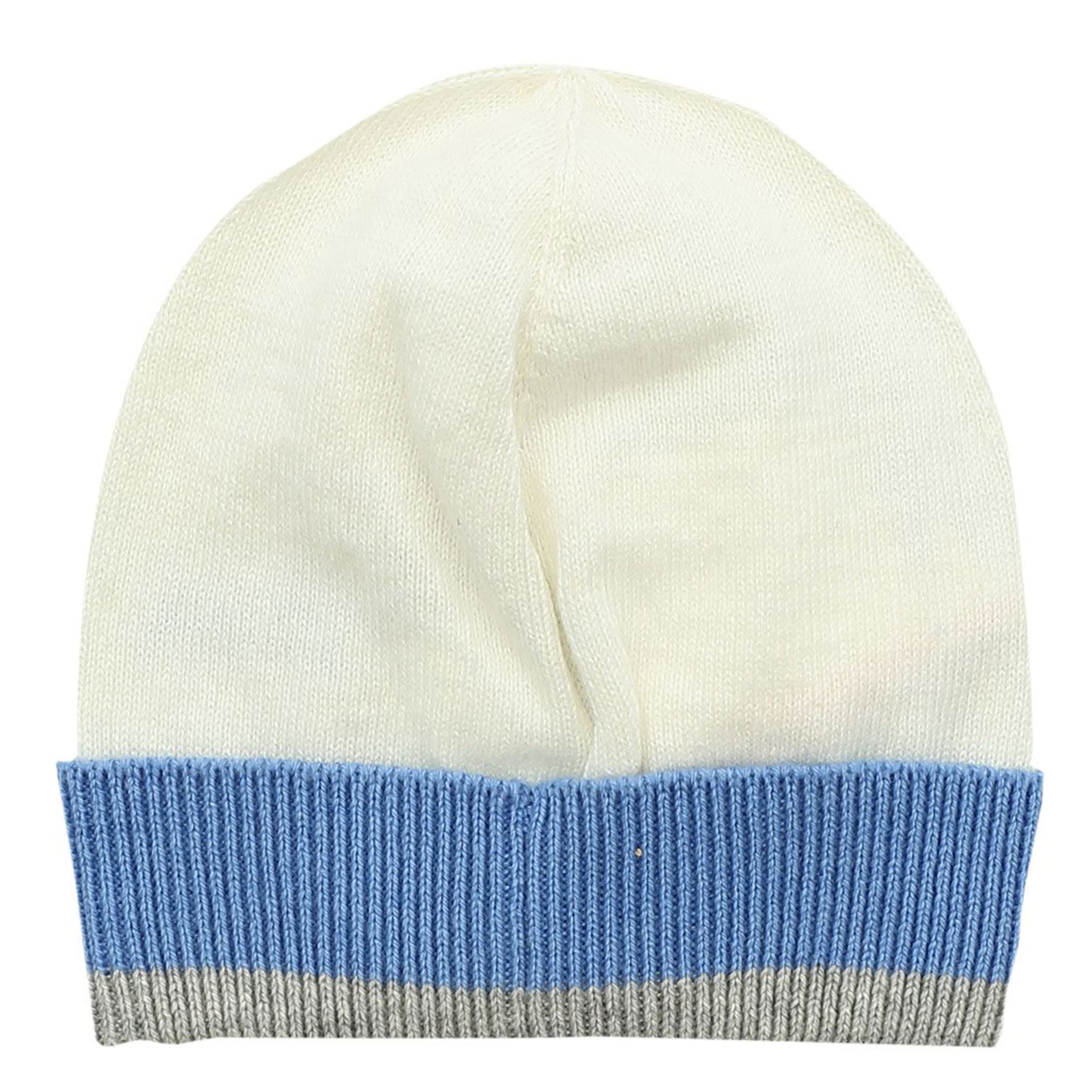 ViaMonte Shop | Emporio Armani cappello neonato bianco con risvolto in misto lana