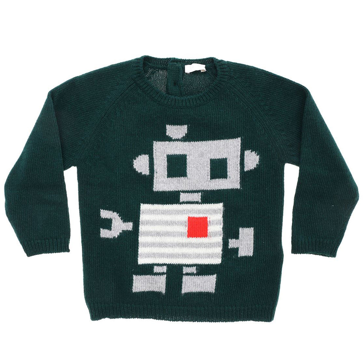 ViaMonte Shop | Pullover verde bosco bambino in lana vergine