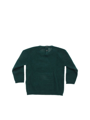 ViaMonte Shop | Pullover verde bosco bambino in lana vergine