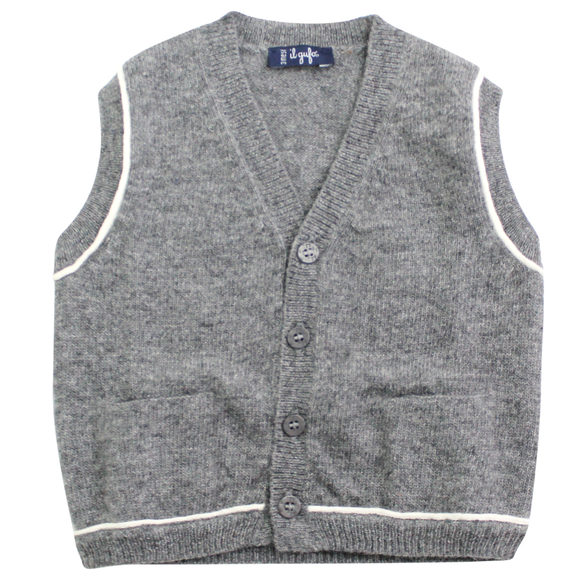 ViaMonte Shop | Il Gufo gilet baby boy grigio in lana