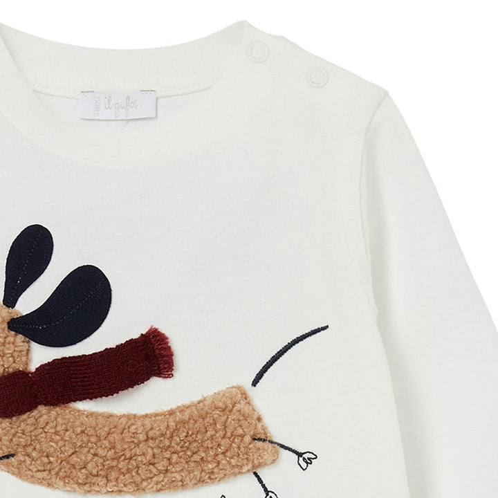 ViaMonte Shop | Il Gufo t-shirt baby in cotone bianca