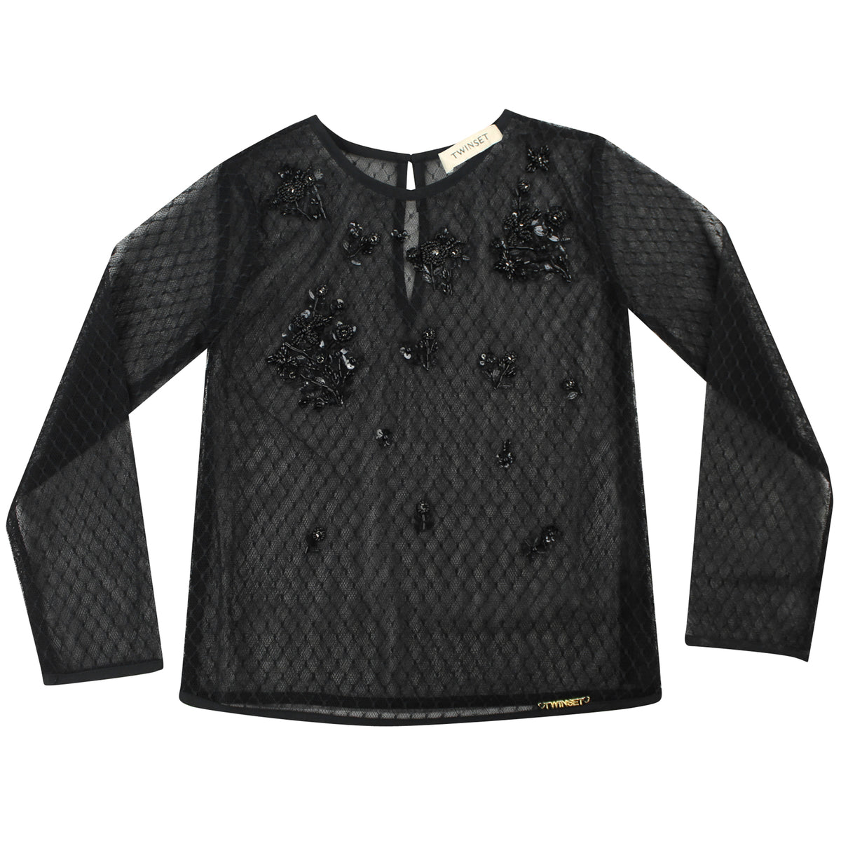 ViaMonte Shop | Twin Set Simona Barbieri blusa bambina in tulle plumetis con ricamo