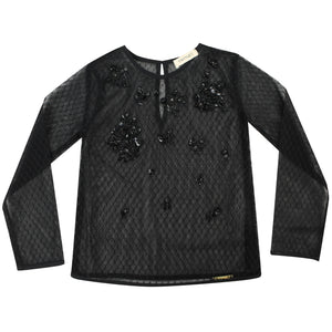ViaMonte Shop | Twin Set Simona Barbieri blusa bambina in tulle plumetis con ricamo