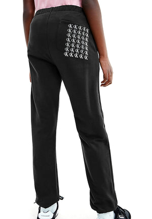 ViaMonte Shop | Calvin Klein Jeans bambina pantalone sportivo nero in cotone