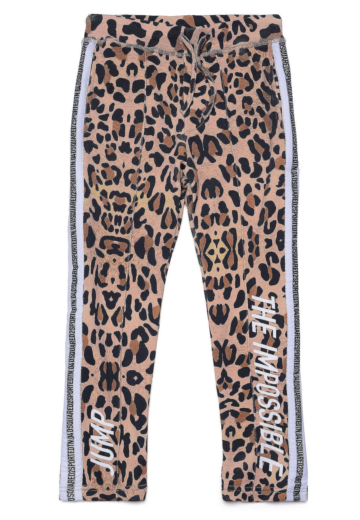ViaMonte Shop | Dsquared2 bambina pantalone sportivo leopard in misto cotone