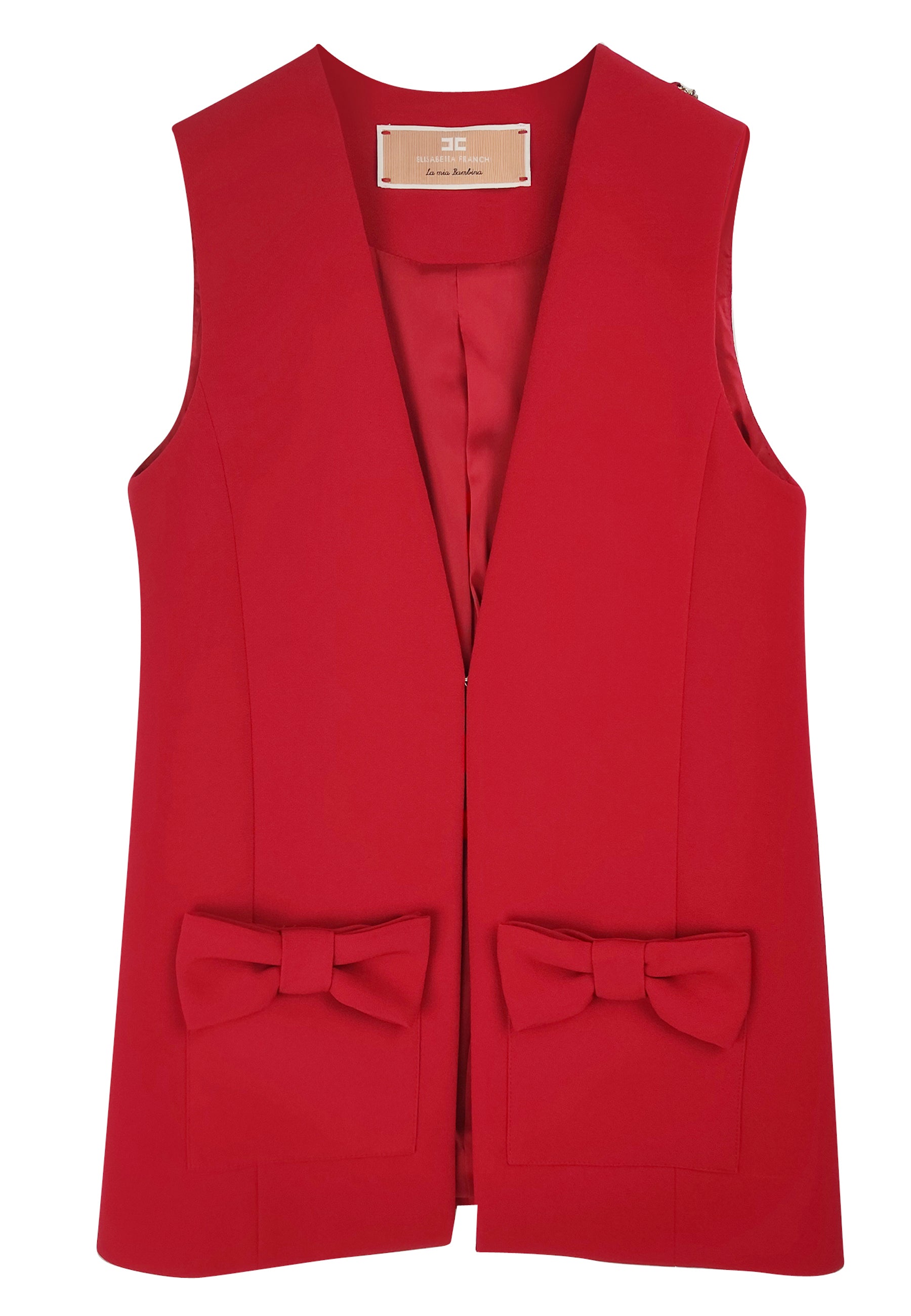 ViaMonte Shop | Elisabetta Franchi La Mia Bambina gilet bambina rubino in crepe