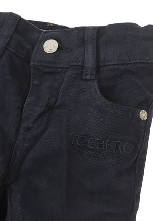 ViaMonte Shop | Ice Iceberg pantalone baby boy blu in bull di cotone