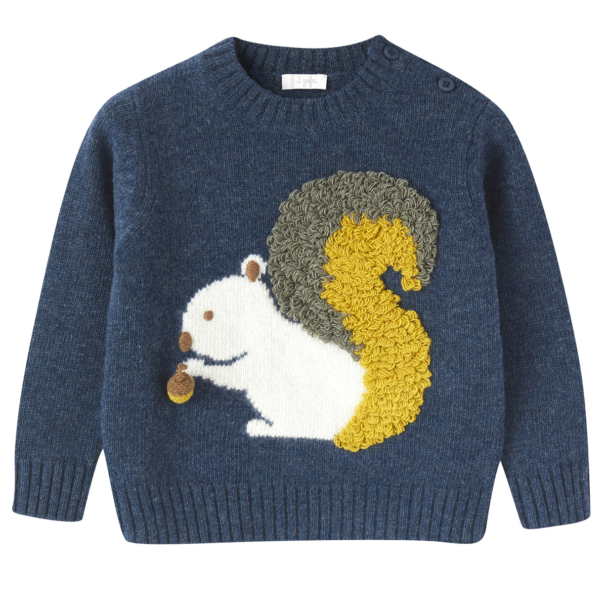 ViaMonte Shop | Il Gufo maglia baby boy blu in pura lana