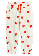ViaMonte Shop | Mini Rodini pantalone sportivo bambina in pile con cuori all over