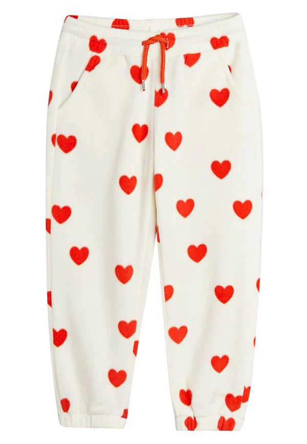 ViaMonte Shop | Mini Rodini pantalone sportivo bambina in pile con cuori all over