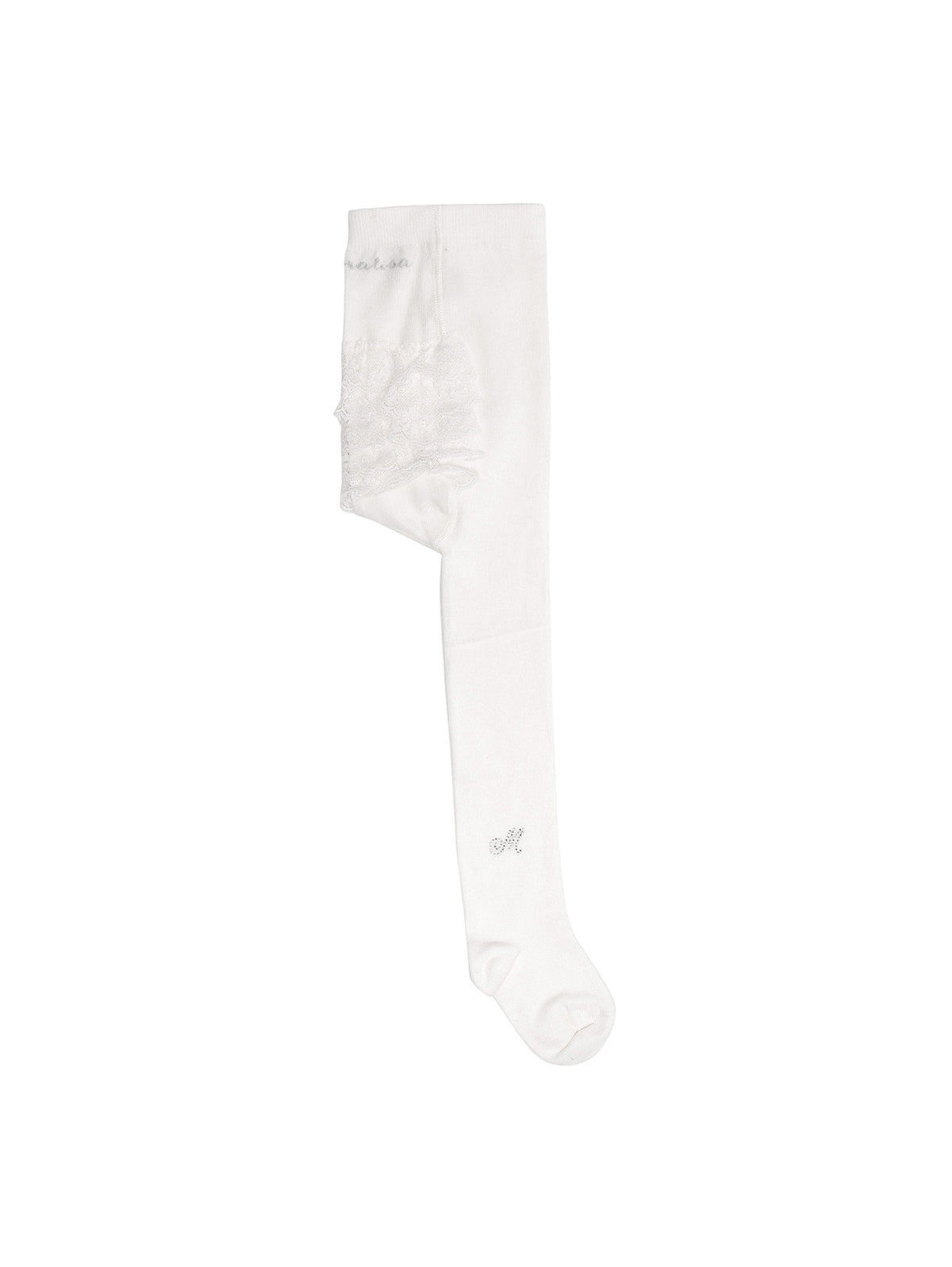 ViaMonte Shop | Monnalisa baby girl collant panna da battesimo in caldo cotone con ruches
