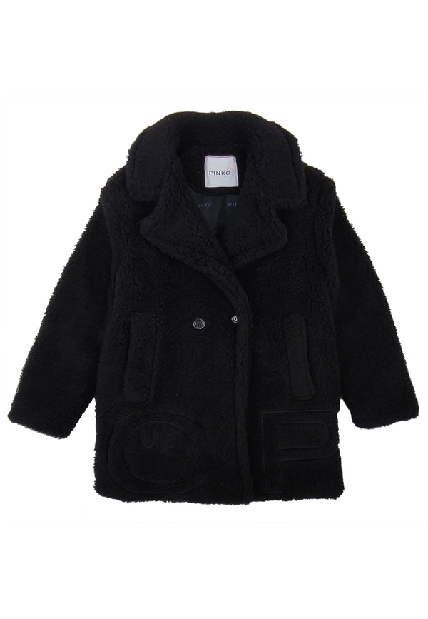 ViaMonte Shop | Pinko bambina cappotto nero in Teddy