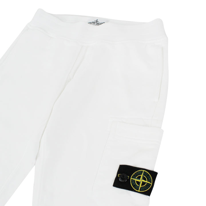 Pantalone bambino Stone Island bianco in cotone