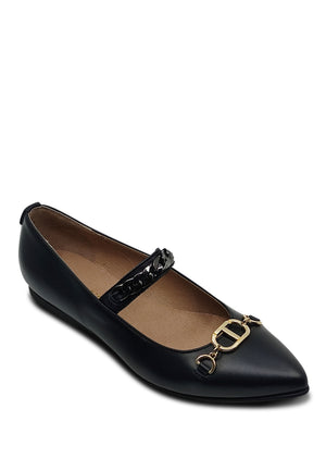 ViaMonte Shop | Twin Set teen ballerina nera in pelle