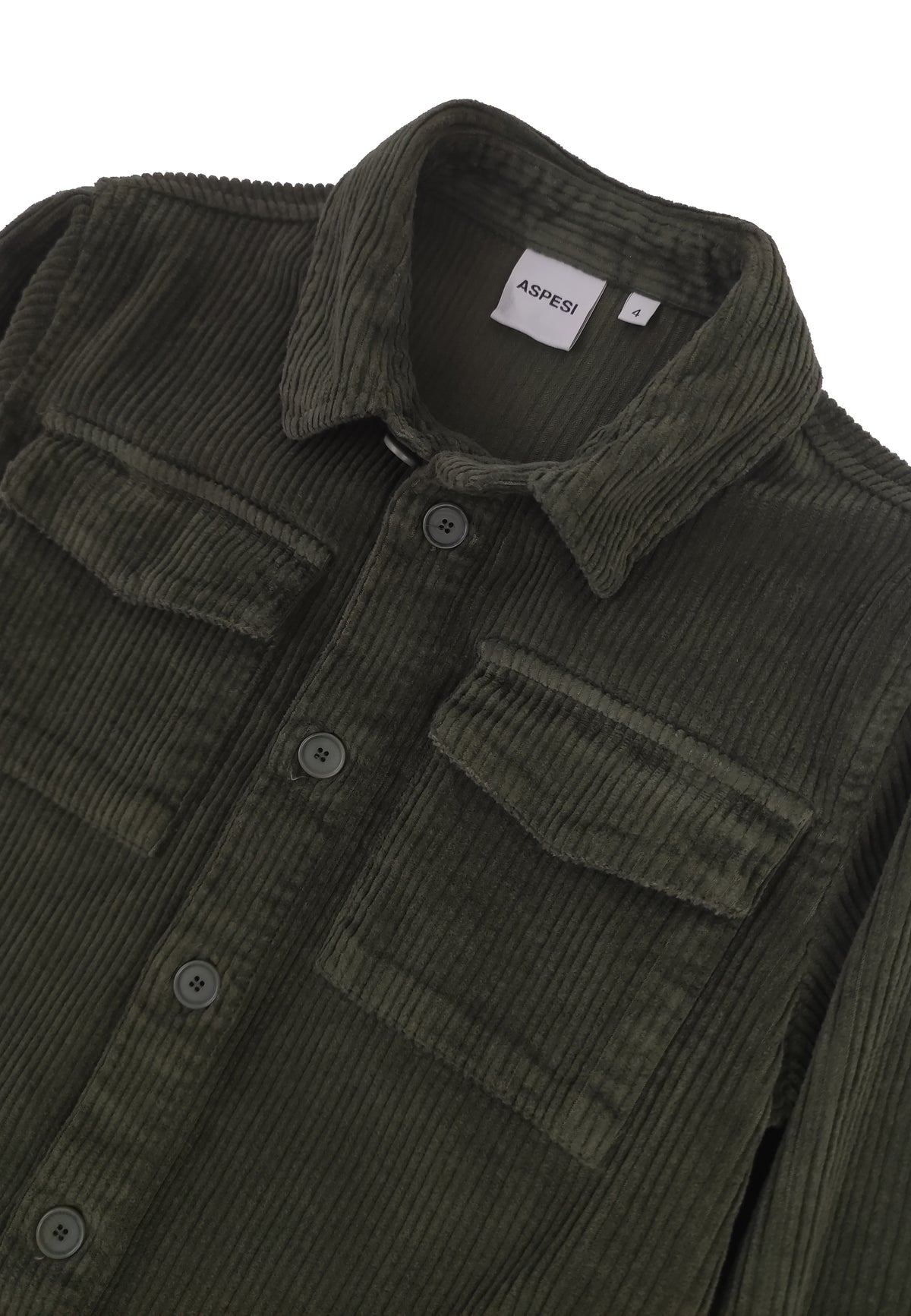 ViaMonte Shop | Aspesi camicia verde mimetico bambino in velluto a costa larga