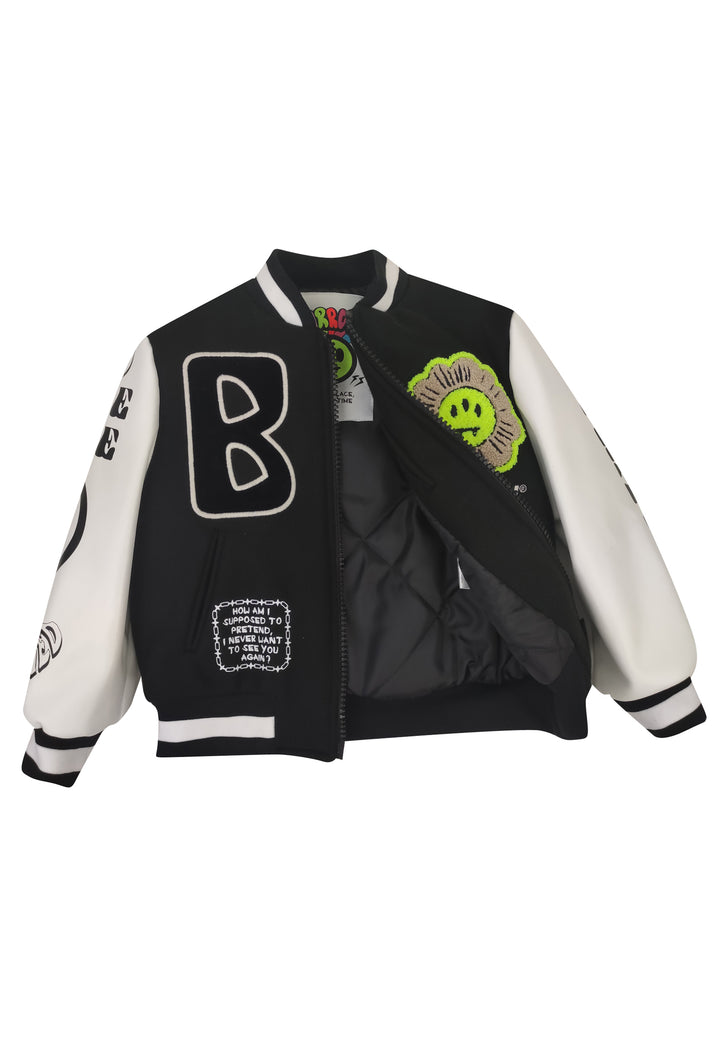 Barrow Kids Barrow Child Black Bomber Jacket With Logo 032088110k