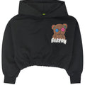 ViaMonte Shop | Barrow felpa nera bambina in cotone stampa teddy