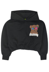 ViaMonte Shop | Barrow felpa nera bambina in cotone stampa teddy