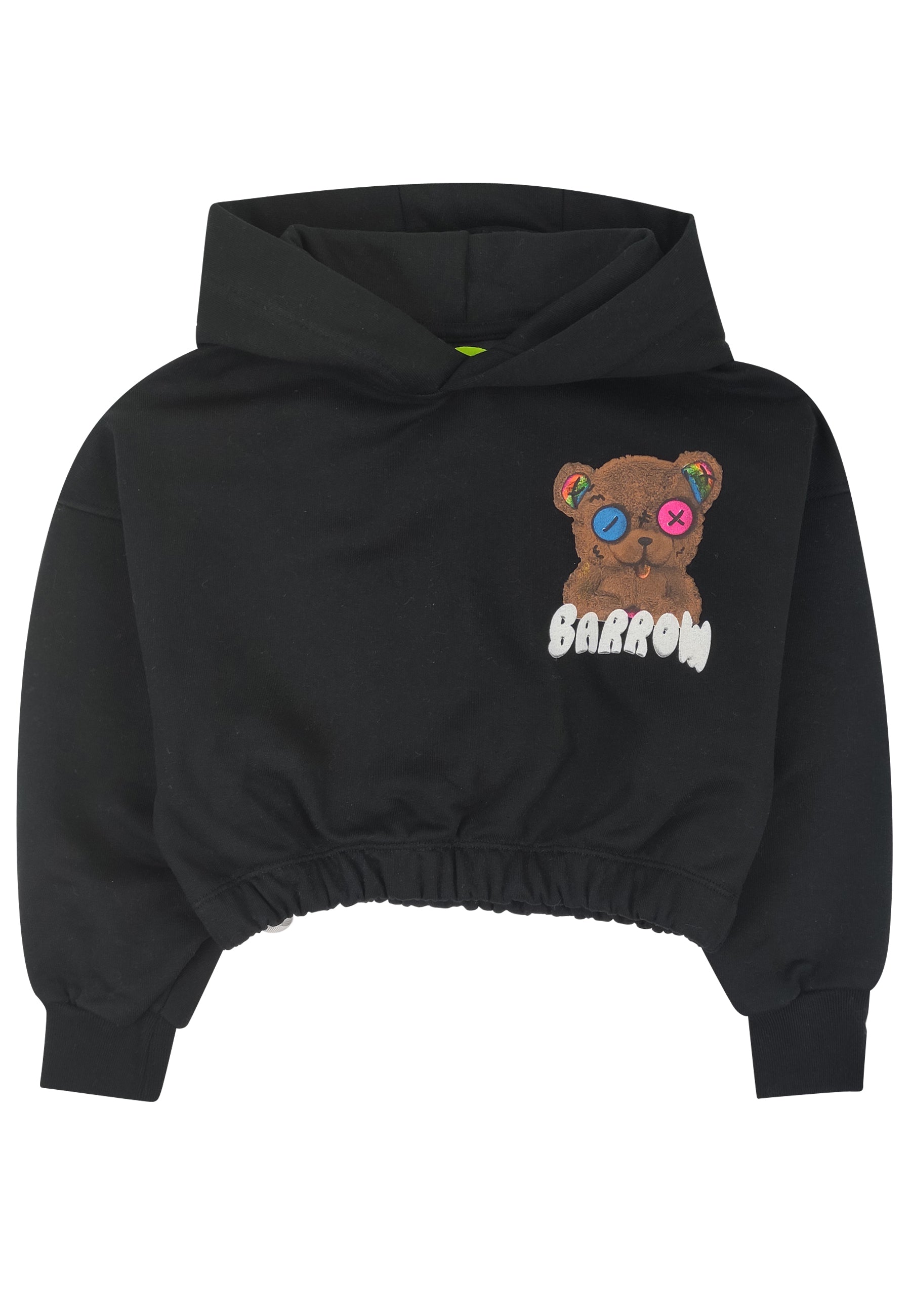 ViaMonte Shop | Barrow felpa nera bambina in cotone stampa teddy