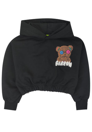 ViaMonte Shop | Barrow felpa nera bambina in cotone stampa teddy