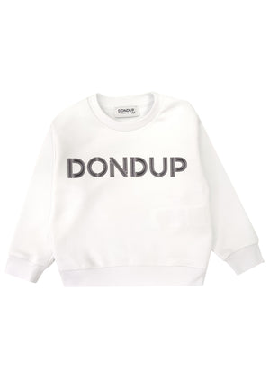 ViaMonte Shop | Dondup kids felpa bianca bambino in cotone