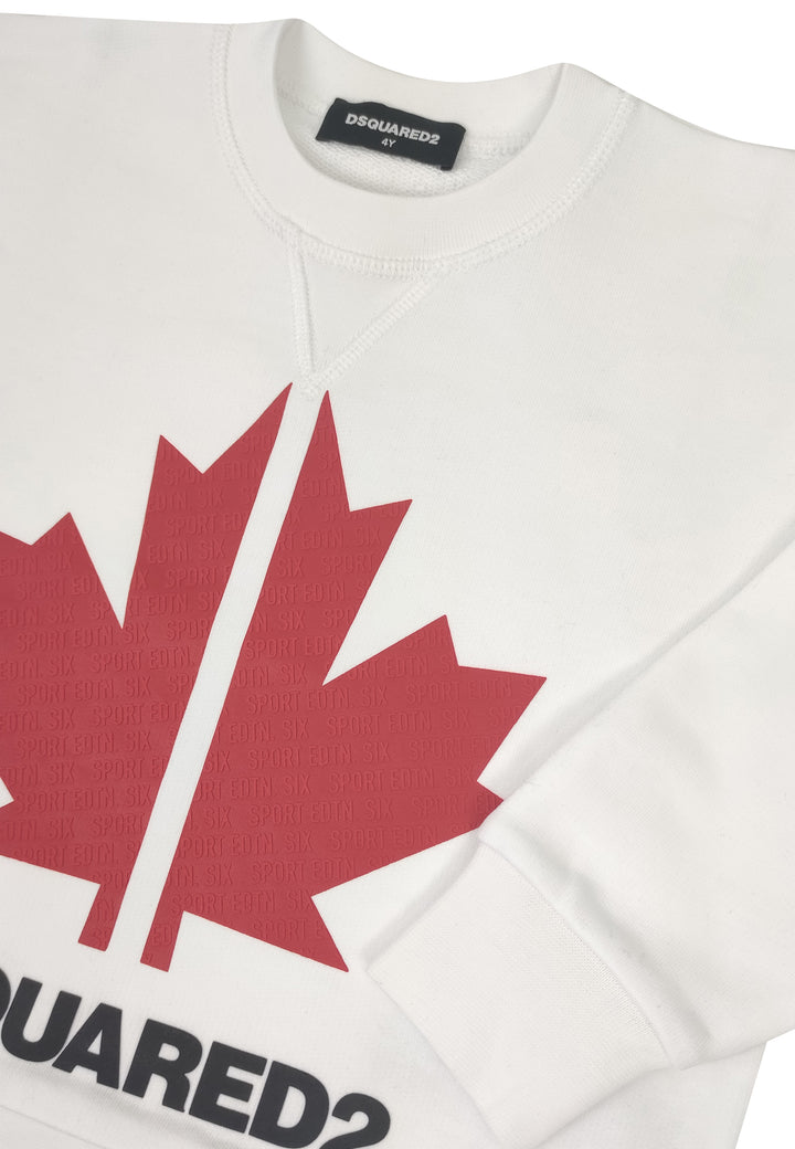 ViaMonte Shop | Dsquared2 felpa bianca bambino in cotone