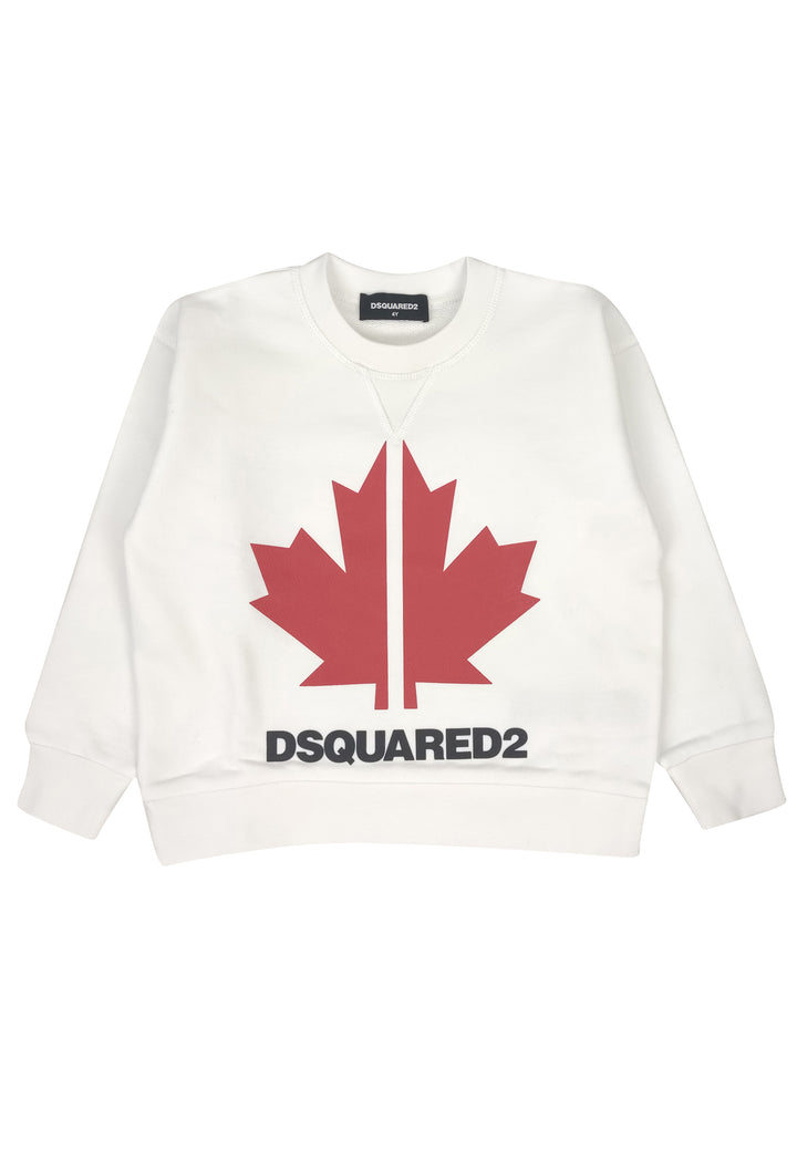 ViaMonte Shop | Dsquared2 felpa bianca bambino in cotone