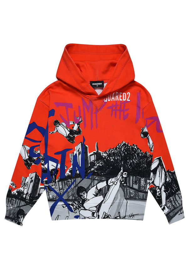 ViaMonte Shop | Dsquared2 felpa rossa bambino in cotone