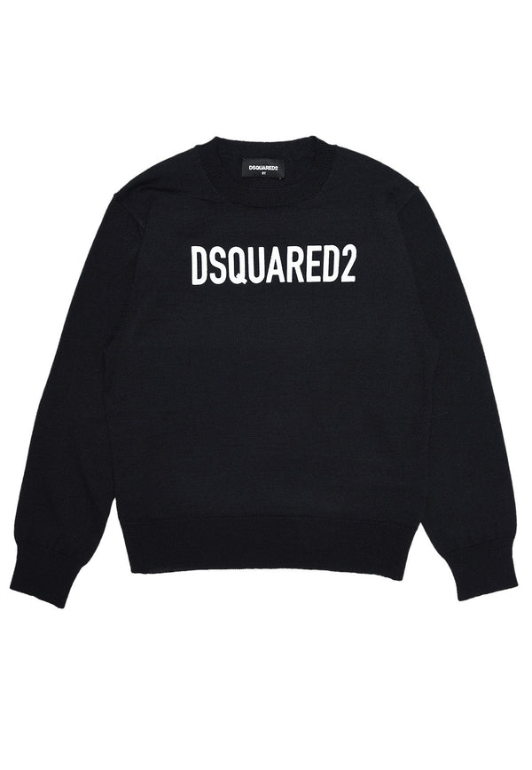 ViaMonte Shop | Dsquared2 maglia nera bambino in misto lana