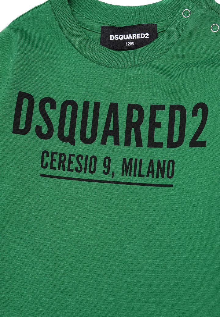 ViaMonte Shop | Dsquared2 t-shirt verde neonato in jersey di cotone