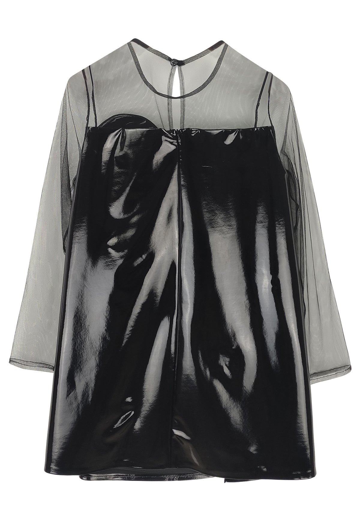 ViaMonte Shop | Elisabetta Franchi La Mia Bambina abito nero bambina in finta pelle lucida