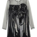 ViaMonte Shop | Elisabetta Franchi La Mia Bambina abito nero bambina in finta pelle lucida