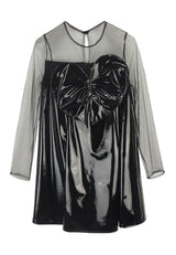 ViaMonte Shop | Elisabetta Franchi La Mia Bambina abito nero bambina in finta pelle lucida