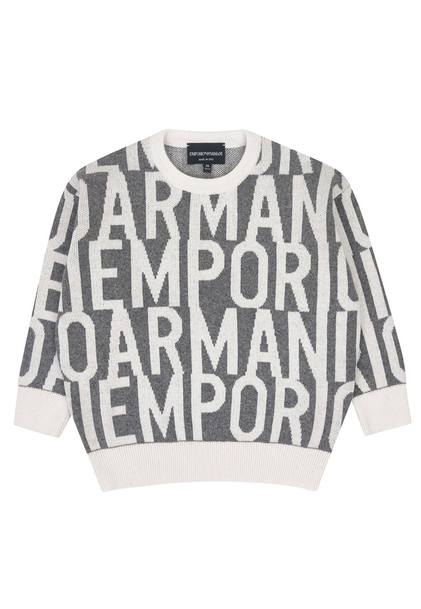 ViaMonte Shop | Emporio Armani maglia grigia bambino in misto cashmere