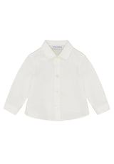 ViaMonte Shop | Emporio Armani camicia bianca neonato in cotone con logo jacquard