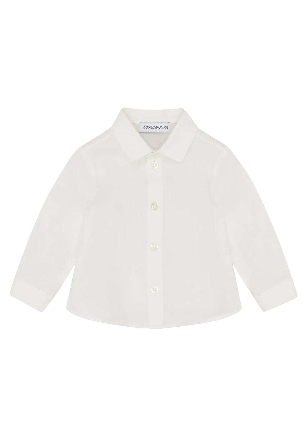 ViaMonte Shop | Emporio Armani camicia bianca neonato in cotone con logo jacquard