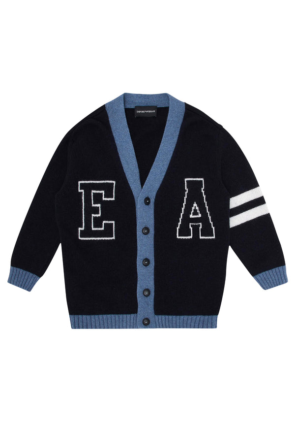ViaMonte Shop | Emporio Armani cardigan blu neonato in misto cashmere