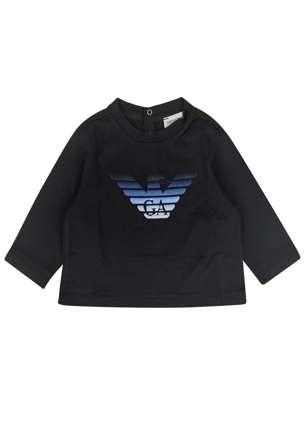 ViaMonte Shop | Emporio Armani t-shirt blu neonato in misto cotone