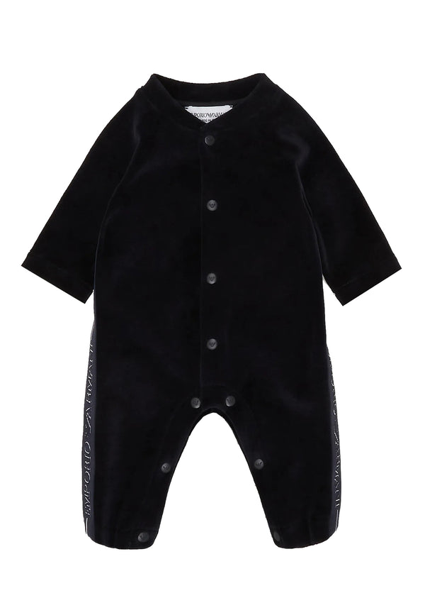 ViaMonte Shop | Emporio Armani tutina blu navy neonato in ciniglia