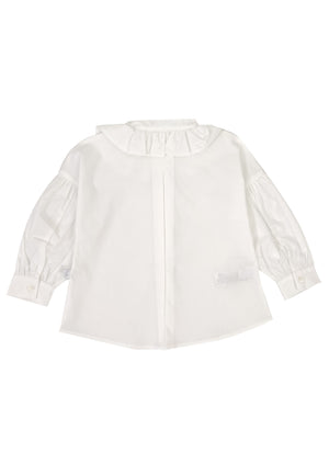 ViaMonte Shop | Il Gufo camicia bianca bambina in popeline di cotone