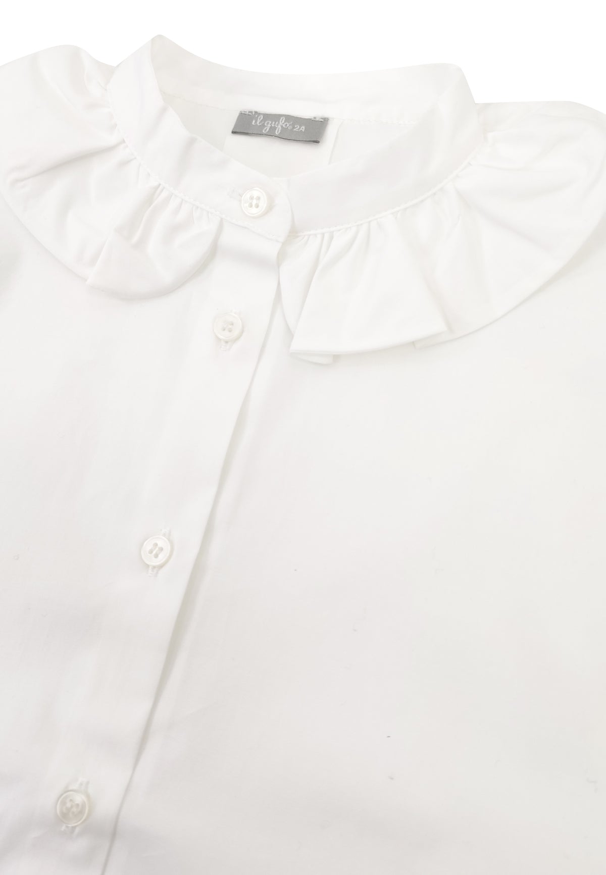 ViaMonte Shop | Il Gufo camicia bianca bambina in popeline di cotone