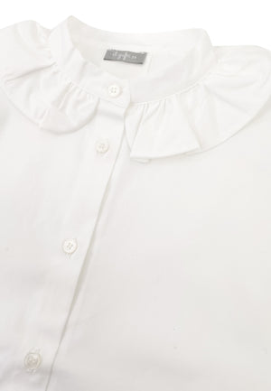 ViaMonte Shop | Il Gufo camicia bianca bambina in popeline di cotone