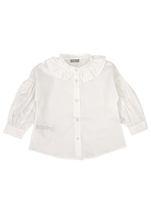 ViaMonte Shop | Il Gufo camicia bianca bambina in popeline di cotone