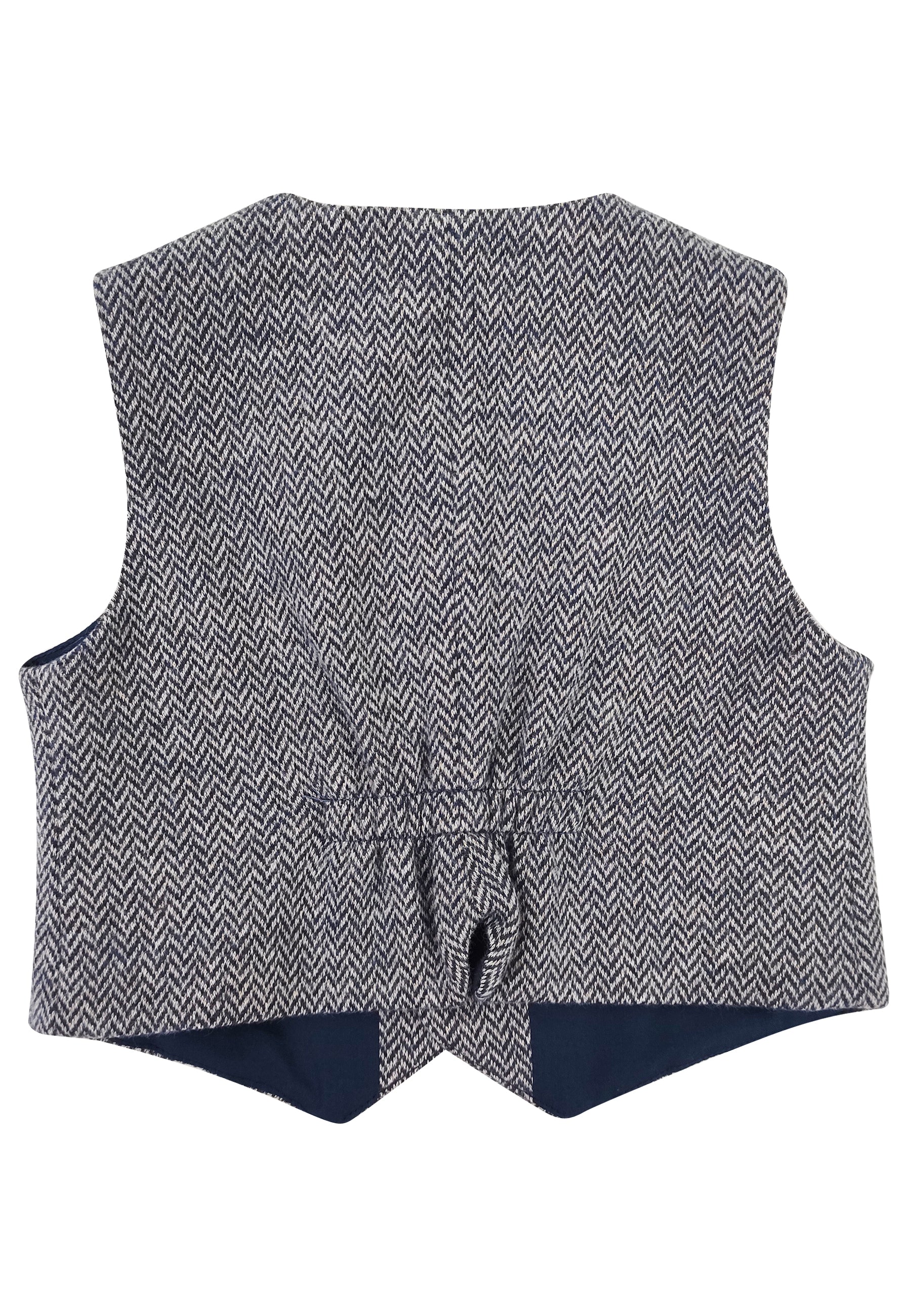 ViaMonte Shop | Il Gufo gilet neonato in cotone a spina di pesce