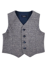 ViaMonte Shop | Il Gufo gilet a spina di pesce bambino in cotone